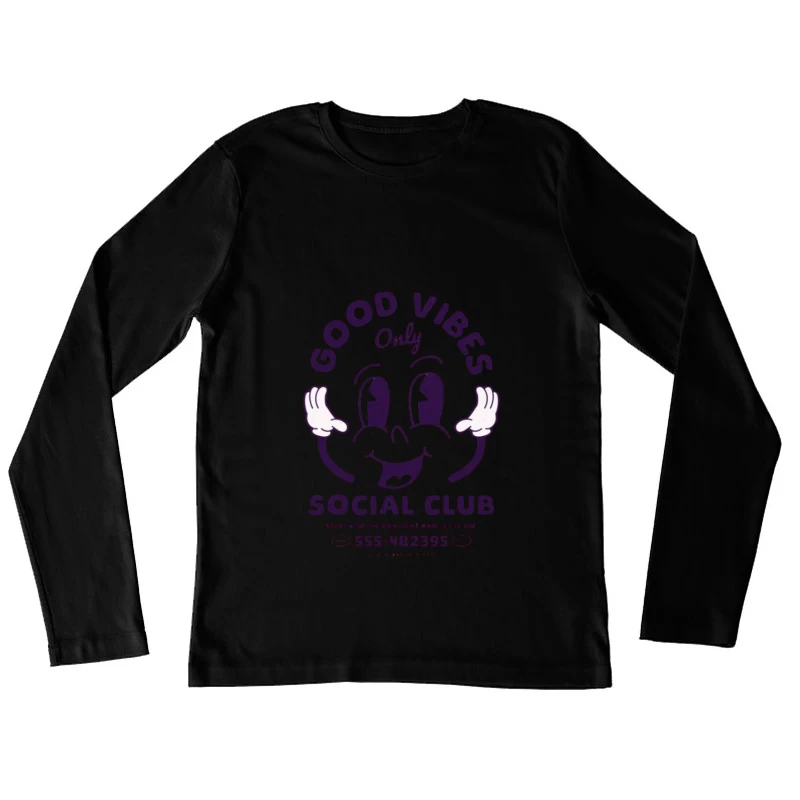 Design Club Bonne Vibe Femme Manches Longues T-Shirt