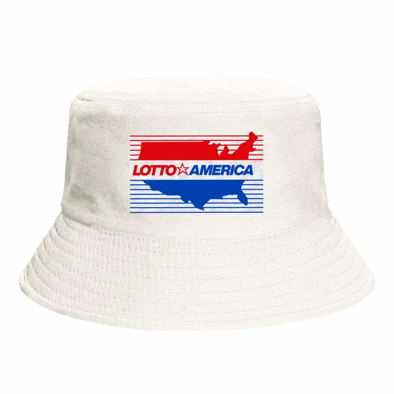 Lotto America Patriotic Logo Design with USA Map Bucket Hat