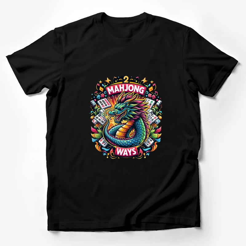 Majestic Dragon with Mahjong Tiles Male T-Shirt