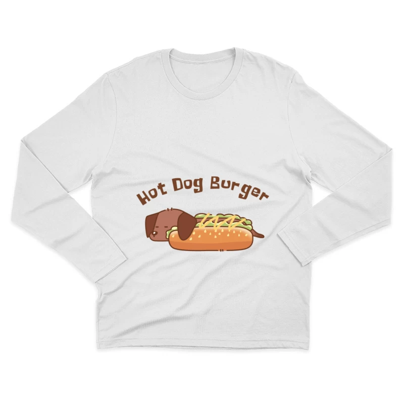 Süßer Hot Dog Burger Design Herren Langarm T-Shirt