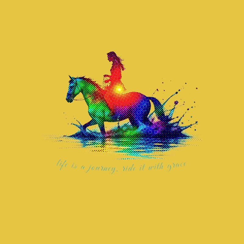 Colorful Journey of Riding with Grace Male T-Shirt