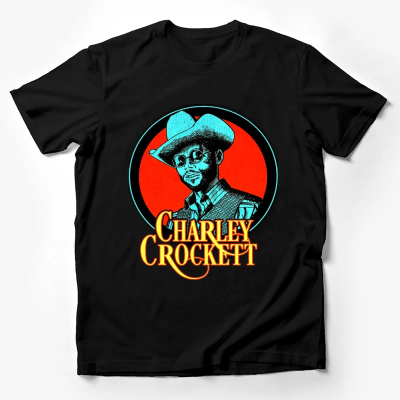 Vintage Charley Crockett Western Music Logo Design Male T-Shirt