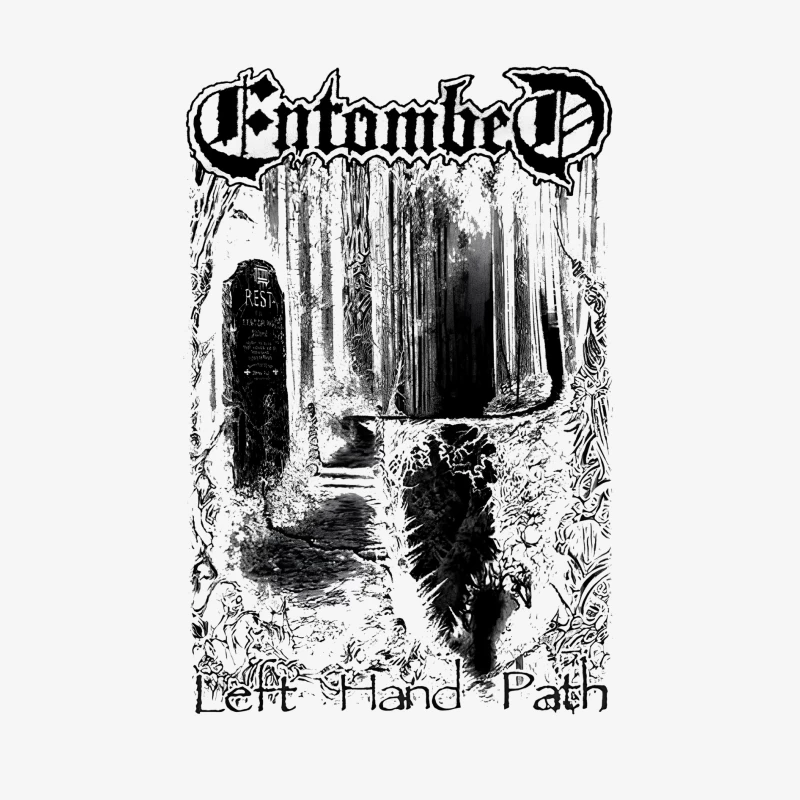 Entombed Left Hand Path Black White Male Long Sleeve T-Shirt