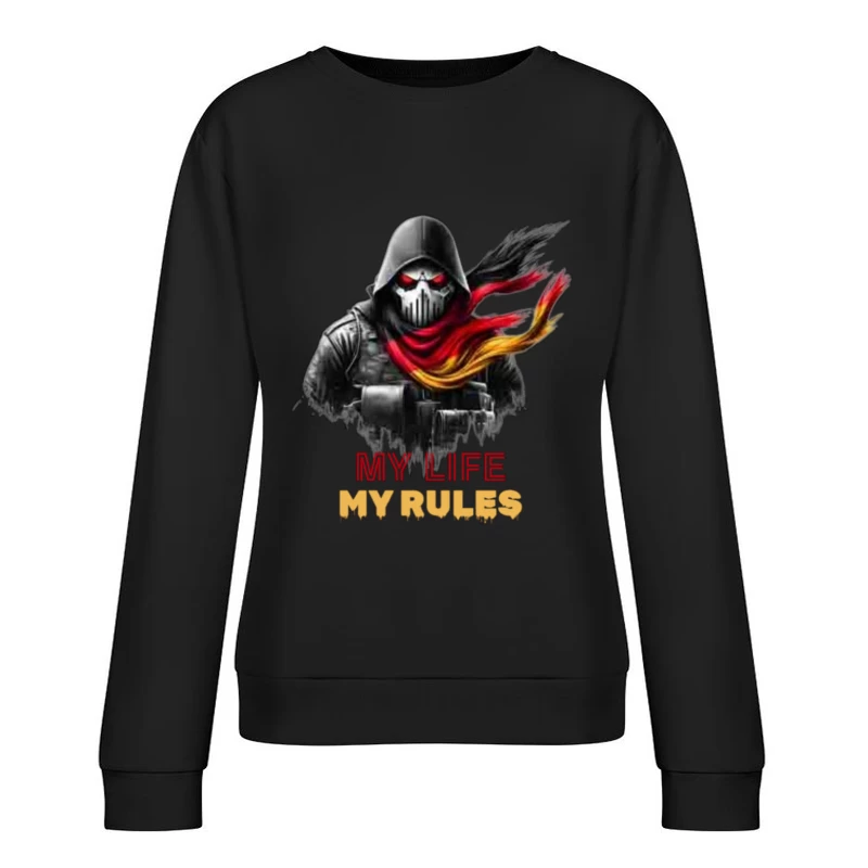 Rebel Symbolism with Personal Motto Female Pullover Sweatshirt