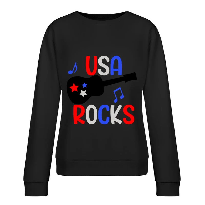 USA Rocks avec Musique et Étoiles Femme Sweat-shirt à enfiler