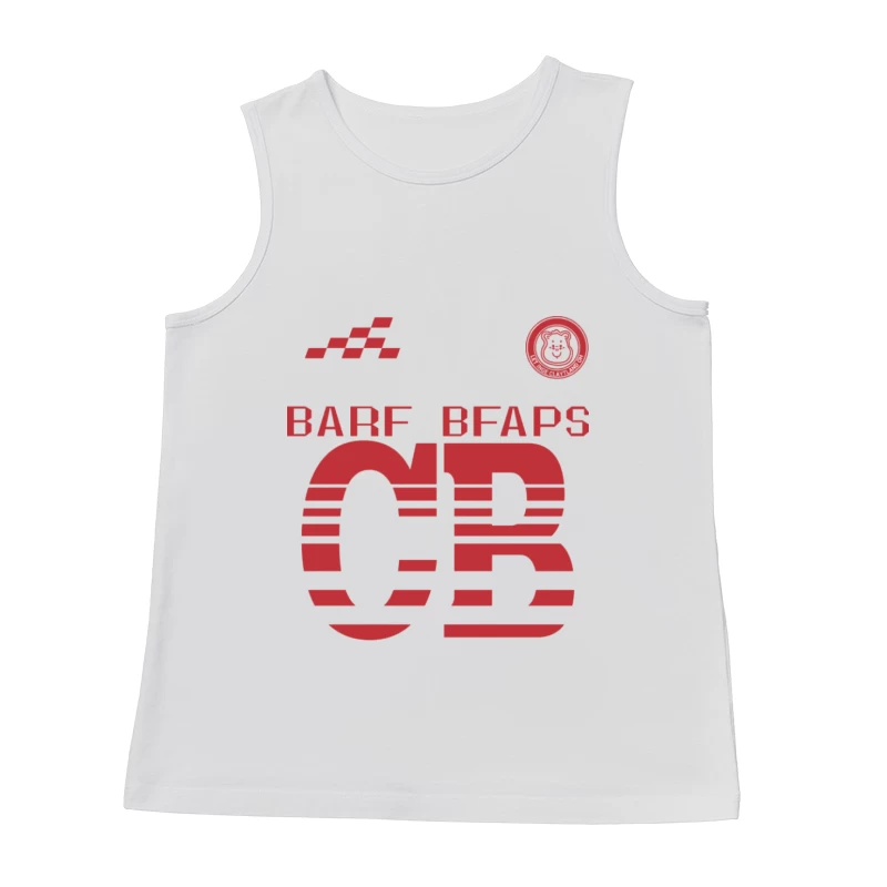 Rotes Textdesign mit CB-Motiv Herren Tanktops