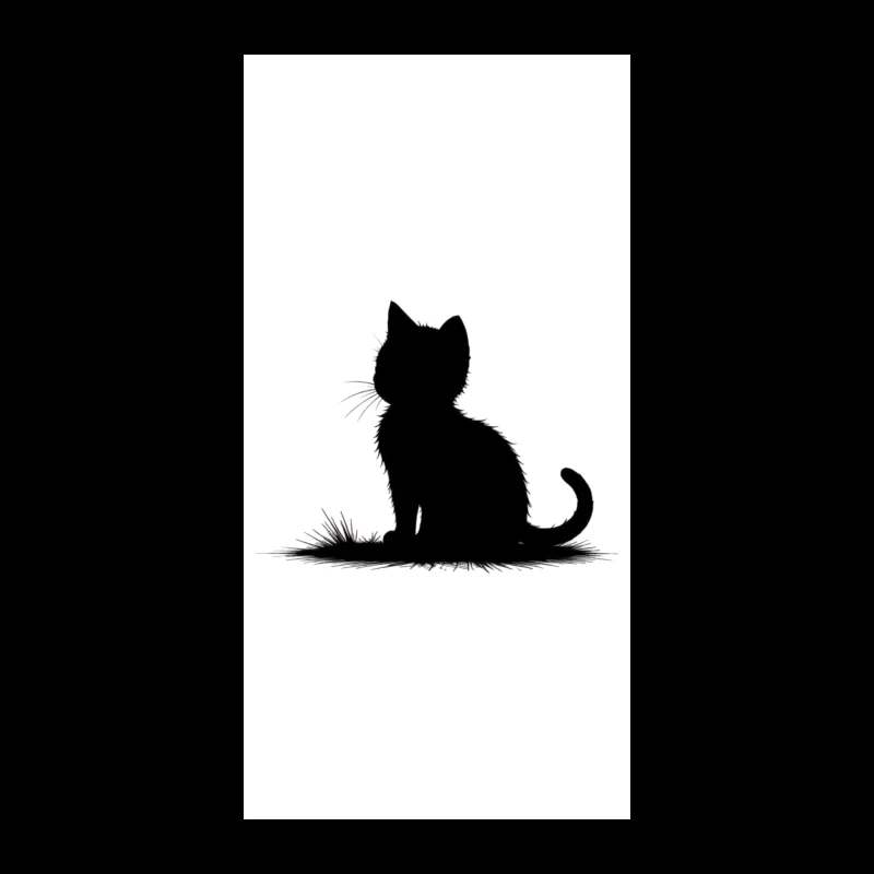 Minimalist Black Cat Silhouette Art iPhone Case