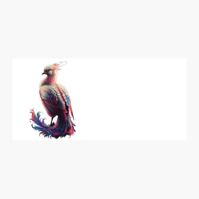 Vibrant Fantasy Phoenix: A Colorful Digital Illustration of a Mythical Bird Coffee Mug
