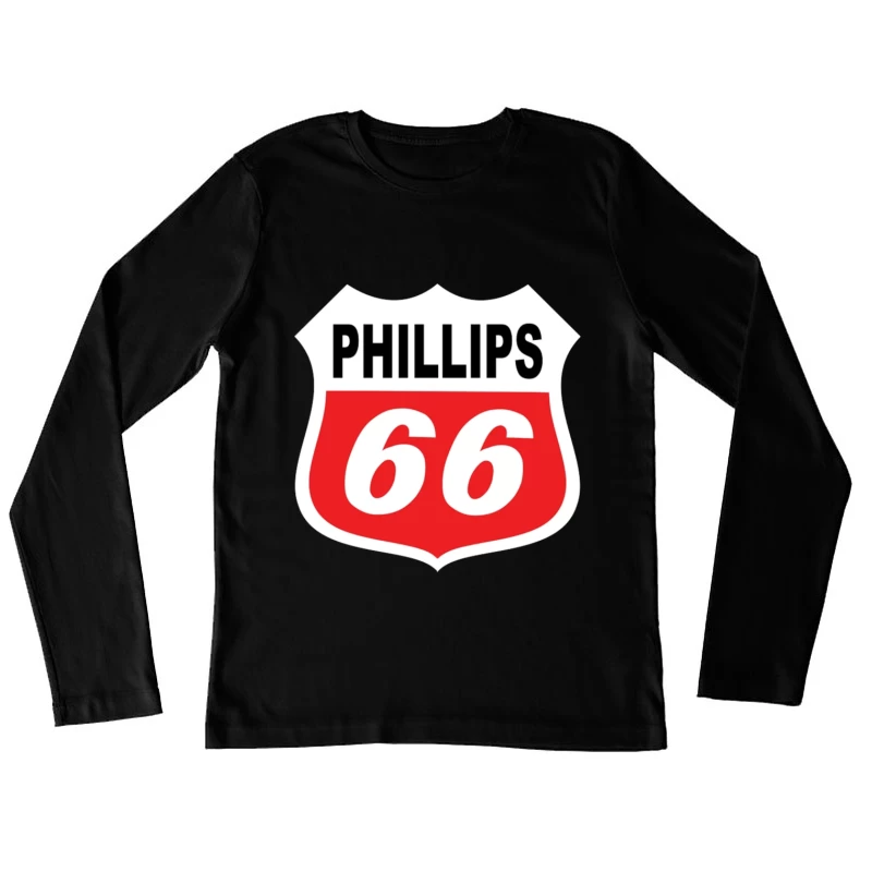 Phillips 66 Classic Shield Logo Design Female Long Sleeve T-Shirt