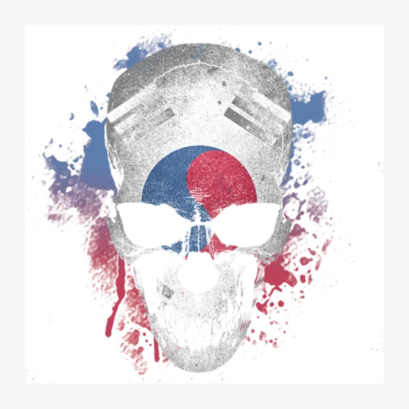 South Korea Flag Skull Pin