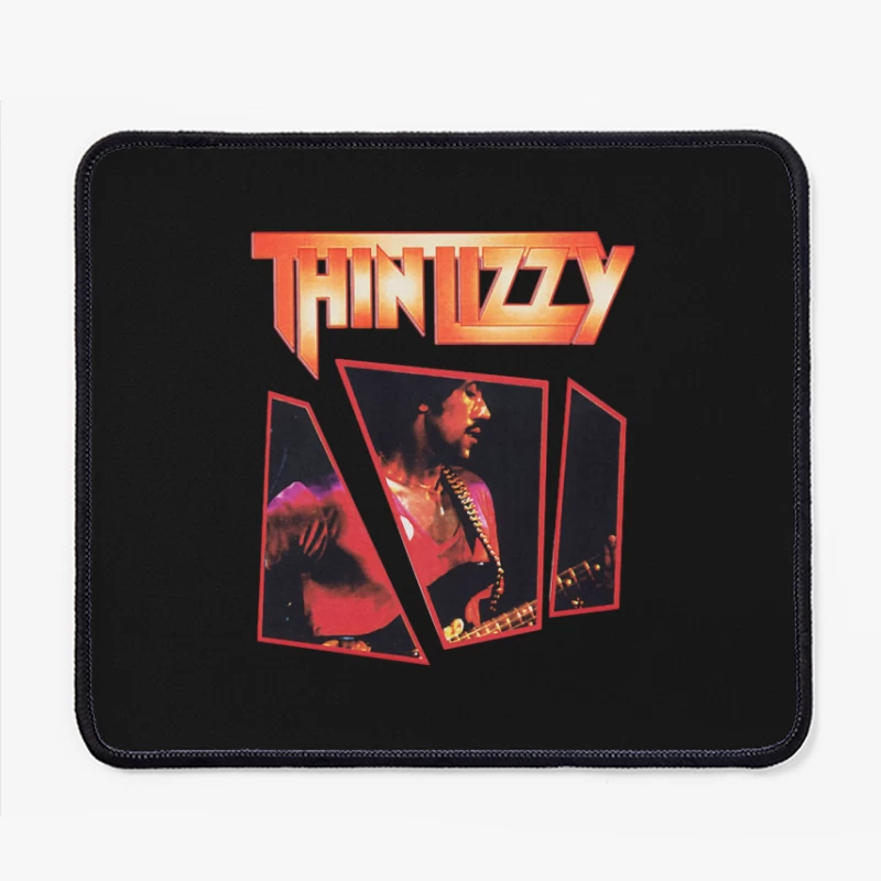 Thin Lizzy Vintage Concert Album Art with Red Typography Mouse Pad