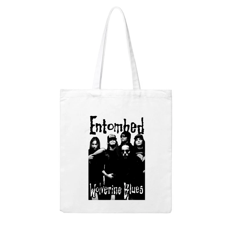 Entombed Wolverine Blues Black White Cotton Tote Bag