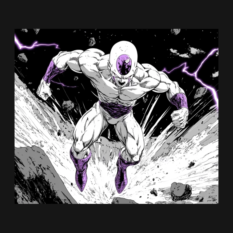 Cosmic Alien Superhero in Action-Packed Manga Scene Mouse Pad