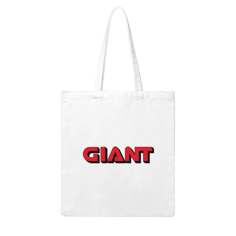 Giant Red and Black Brand Logo Typography Cotton Tote Bag