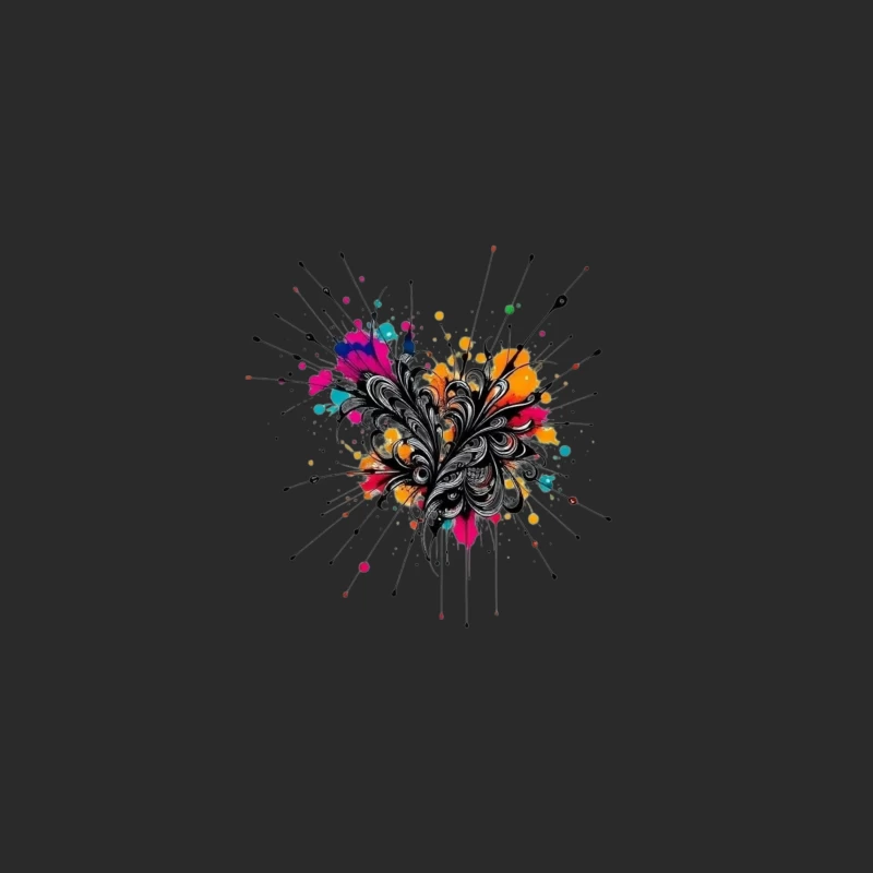 Colorful Abstract Floral Art Illustration Baseball Cap
