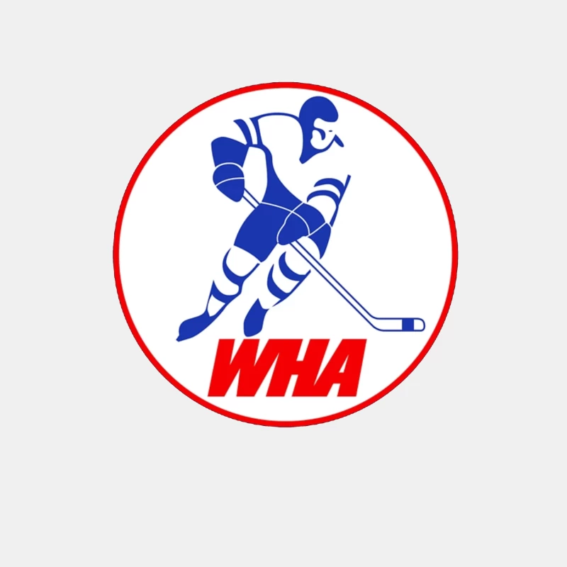 WHA Ice Hockey League Circular Logo with Player Silhouette Male Tank Top