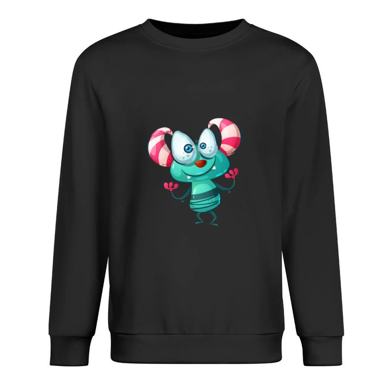 Créature colorée extraterrestre avec cornes rayées Homme Sweat-shirt à enfiler