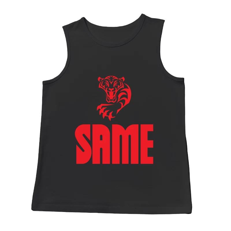 Red Tiger Sports Logo with SAME Text Male Tank Top