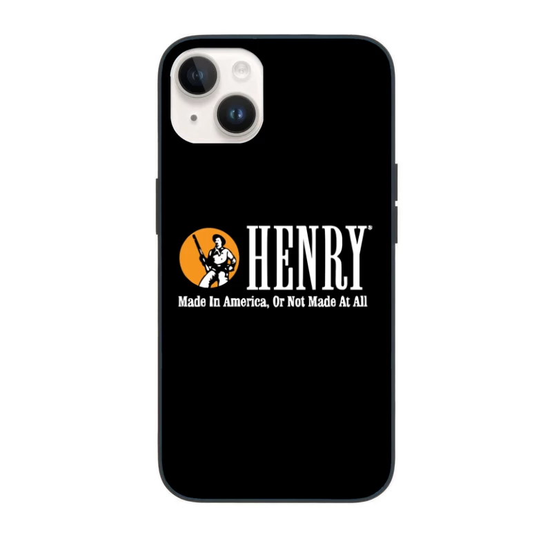 Henry Rifles Vintage Logo with American Manufacturing Slogan iPhone Case