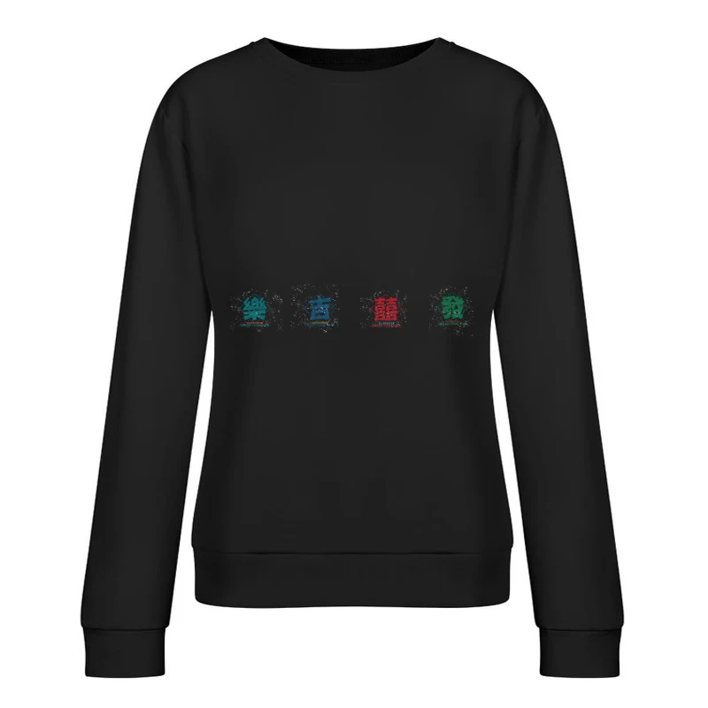 Bunte Schriftzeichen in Pop-Art-Stil Damen Pullover Sweatshirt