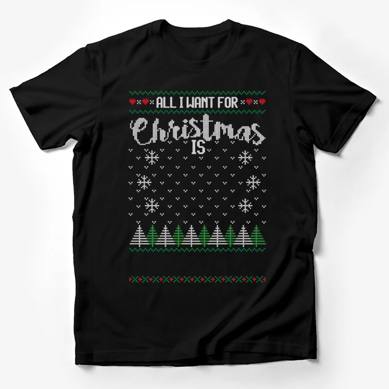 Design de Noël avec sapins et flocons Homme T-Shirt