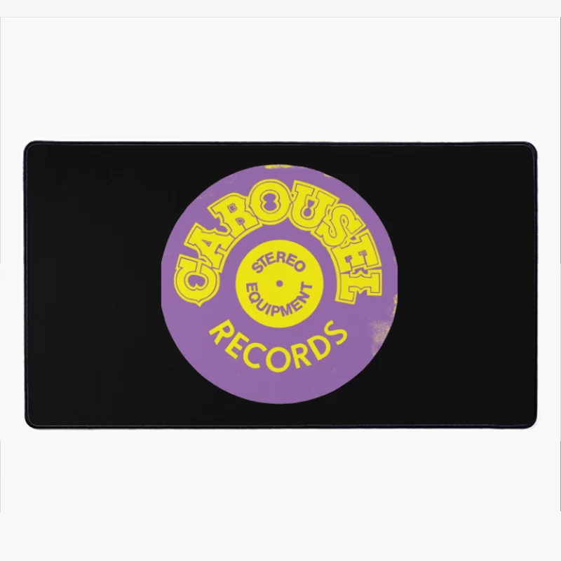 Vintage Carousel Records Stereo Equipment Label Design Desk Mat