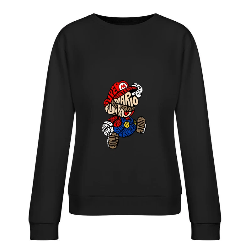 Typografie Mario Kunst Damen Pullover Sweatshirt