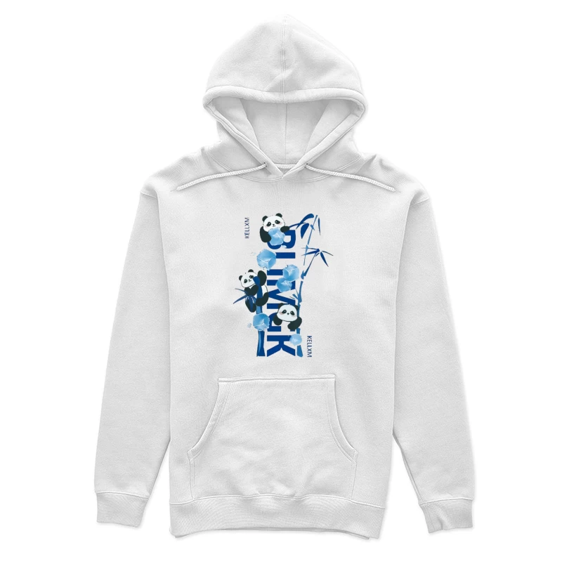 Panda con arte di bambù blu Felpa con cappuccio Donna
