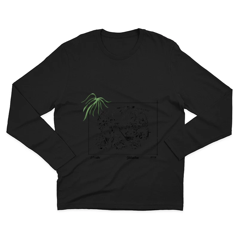 Mediterraner Garten mit Pflanzen Herren Langarm T-Shirt