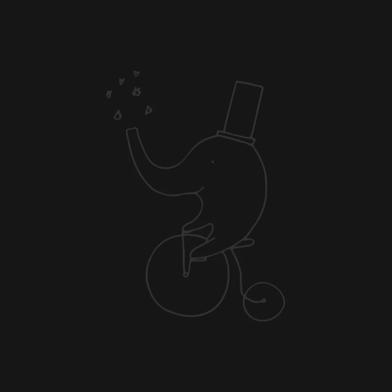 Éléphant sur monocycle avec chapeau haut de forme et cœurs Femme T-Shirt