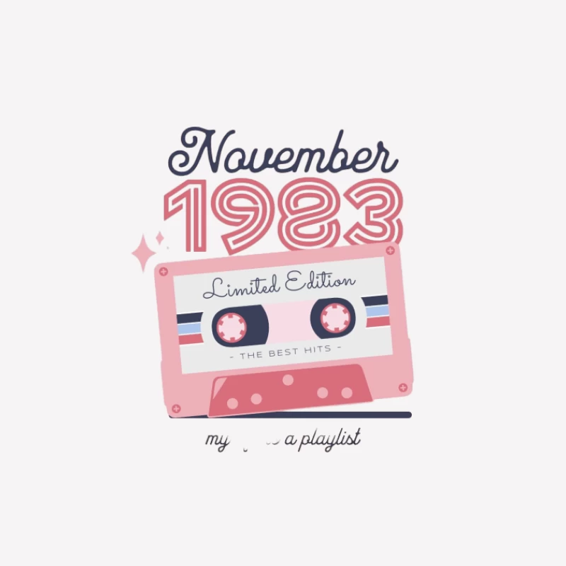 November 1983 Musikkassette Herren T-Shirt