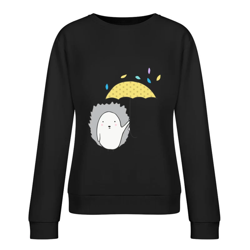 Hérisson mignon sous parapluie Femme Sweat-shirt à enfiler