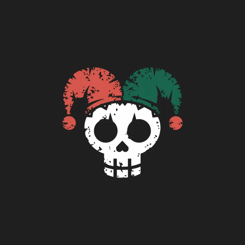 Festive Goth Christmas Skull with Jester Hat Male Tank Top