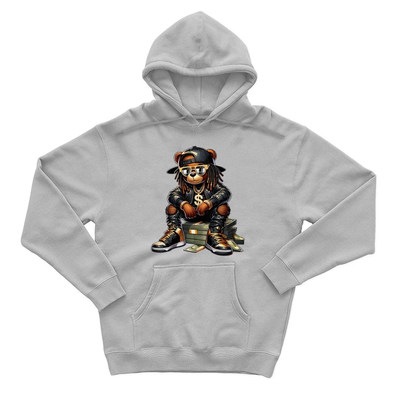 Hip-Hop-Bär mit Sonnenbrille und Geld Herren Pullover Hoodie