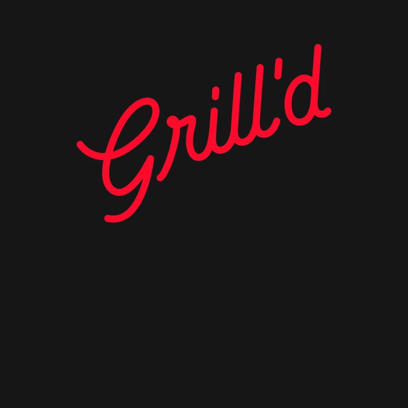 Red Script Logo of Grill'd Restaurant Chain Male Long Sleeve T-Shirt