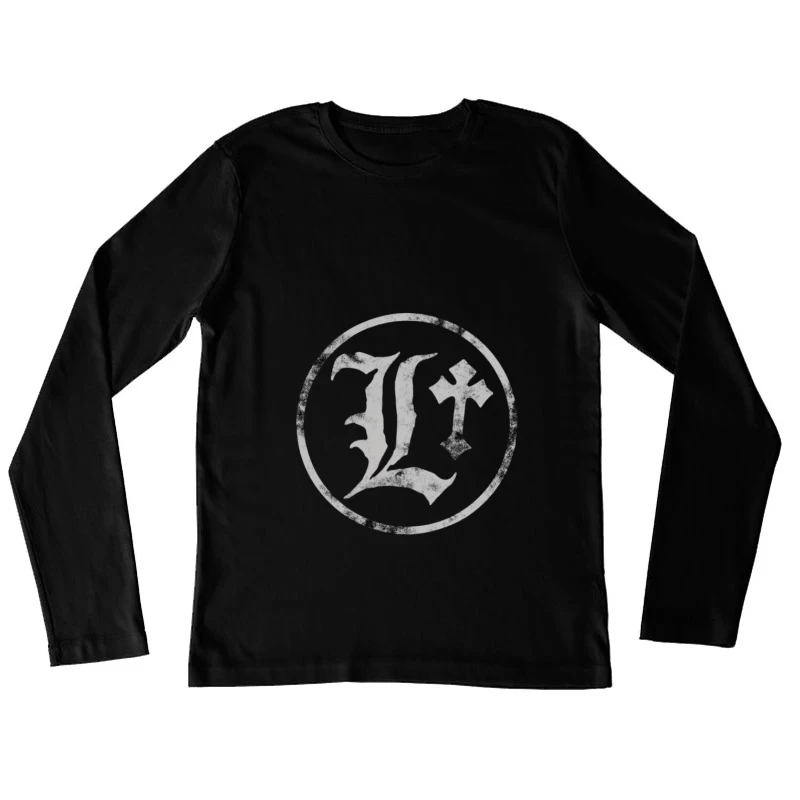 Design graphique de L avec croix Femme Manches Longues T-Shirt
