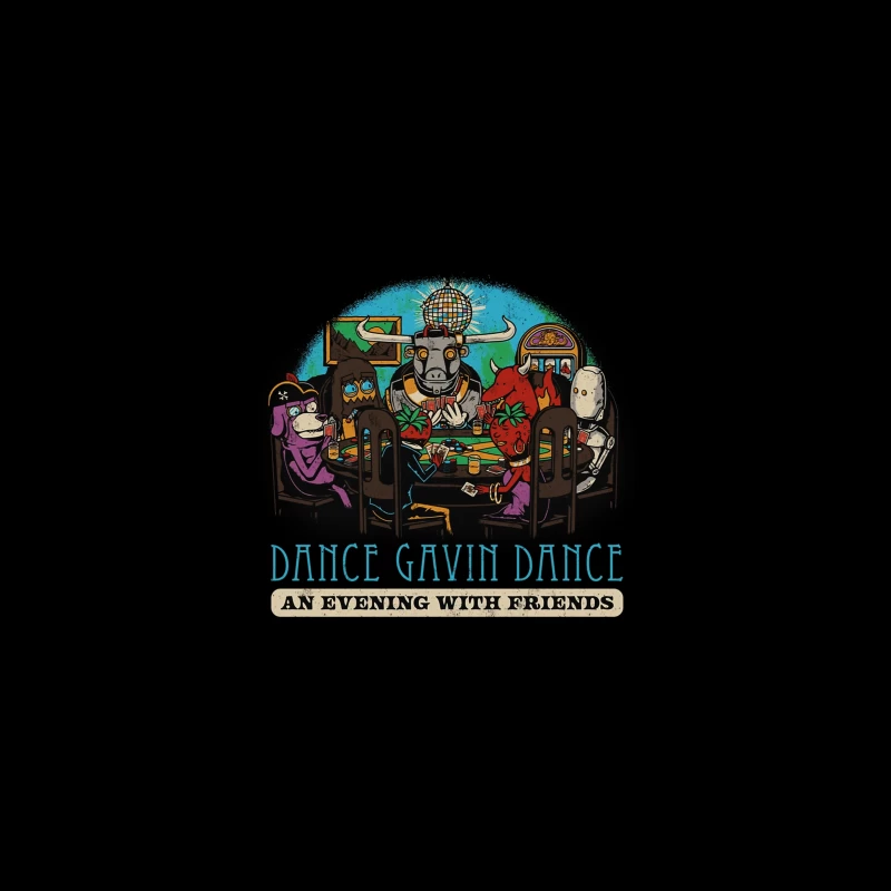 Dance Gavin Dance: Cartoon Characters Playing Poker Under Disco Ball Desk Mat