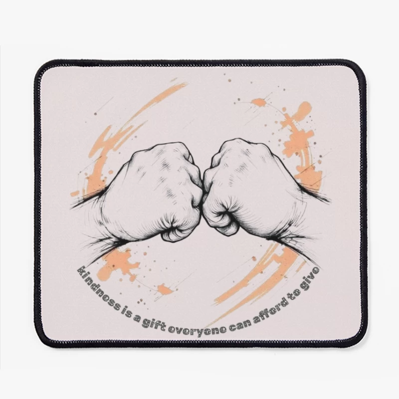 Kindness Fist Bump Inspirational Illustration Mouse Pad