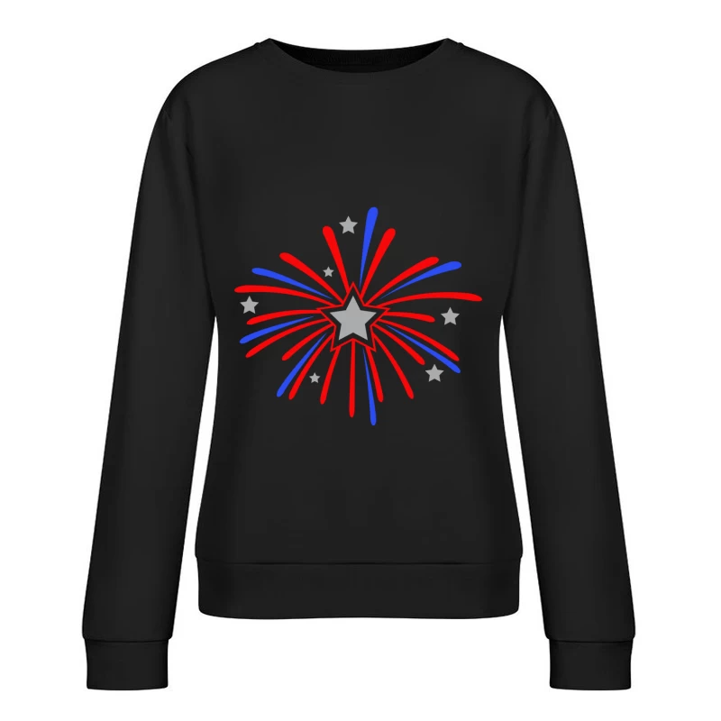 Fête nationale avec feux d'artifice en étoile Femme Sweat-shirt à enfiler