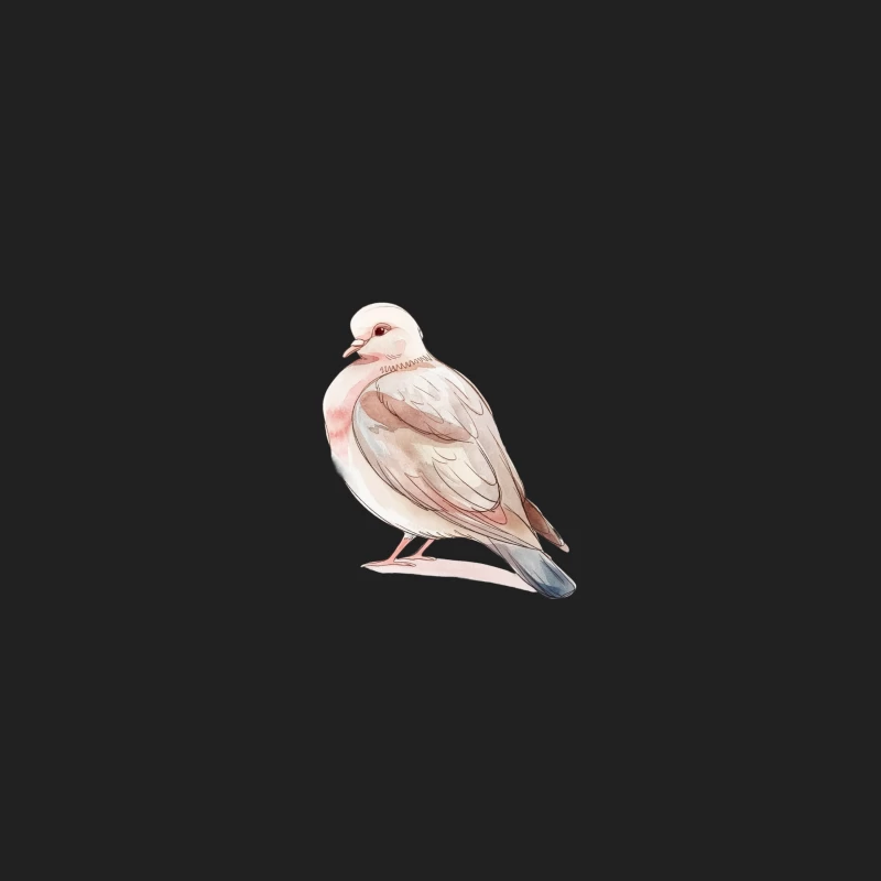 Watercolor Illustration of a Pastel-Colored Dove Bucket Hat