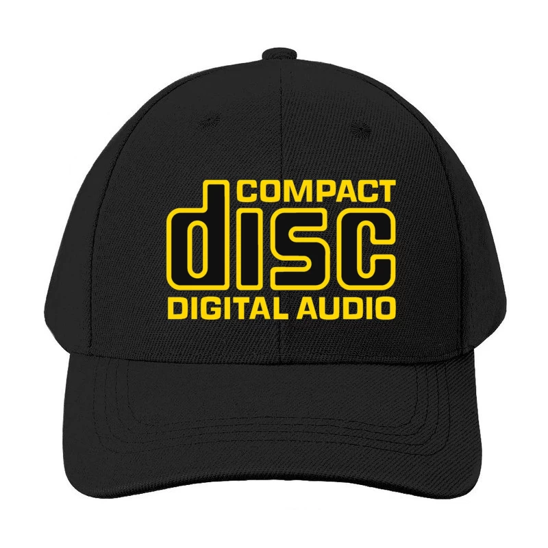 Vintage Compact Disc Digital Audio Yellow Logo Design Baseball Cap