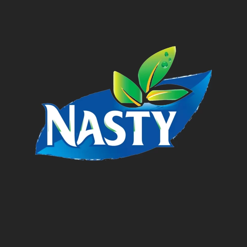 Nasty Brand Logo with Blue Banner and Green Leaf Emblem Female Pullover Sweatshirt