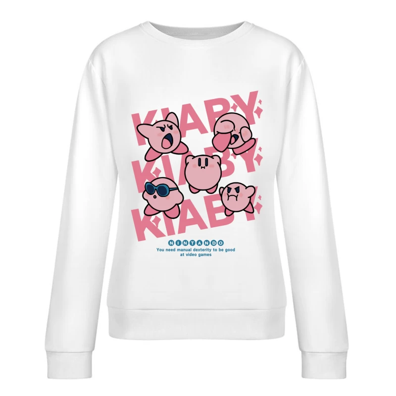 Verschiedene Kirby-Ausdrücke Design Damen Pullover Sweatshirt