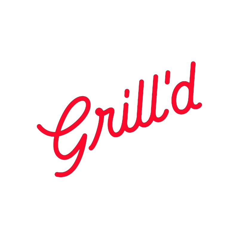 Red Script Logo of Grill'd Restaurant Chain Throw Pillow