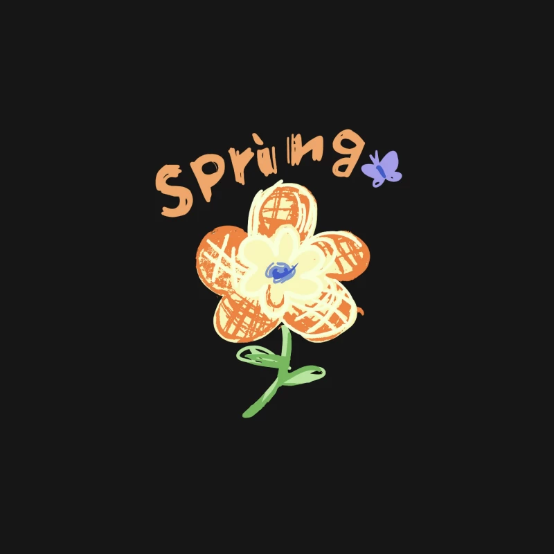 Frühling Blume Illustration Herren T-Shirt
