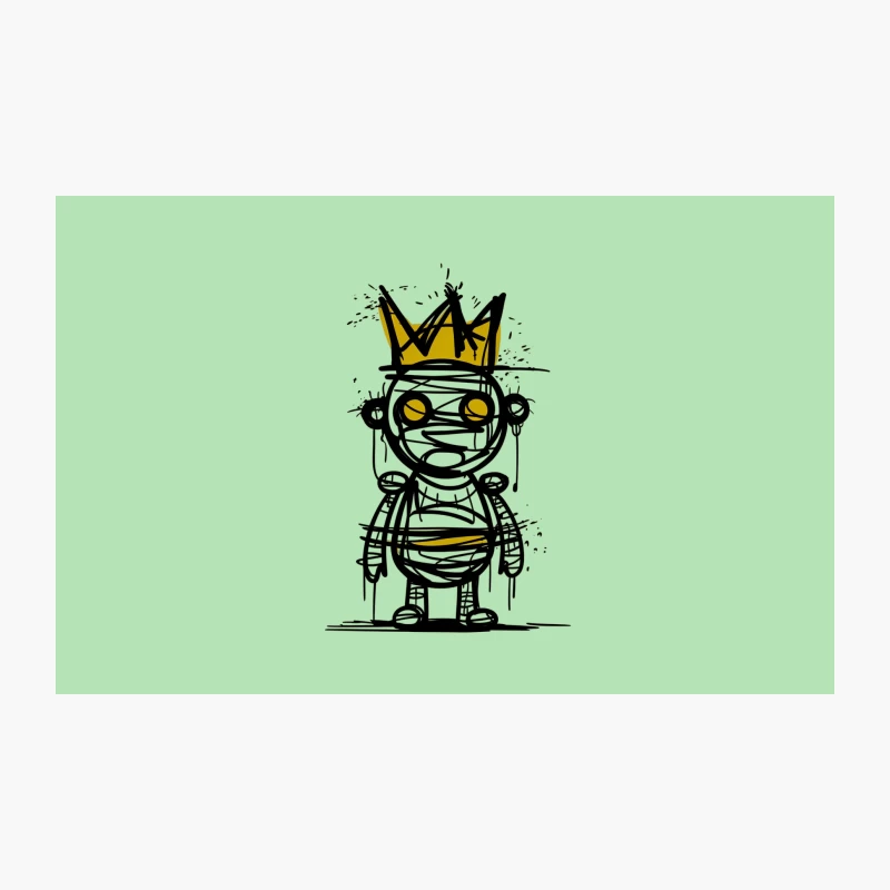 Crowned Mummy Character in Graffiti Street Art Style Travel Mug