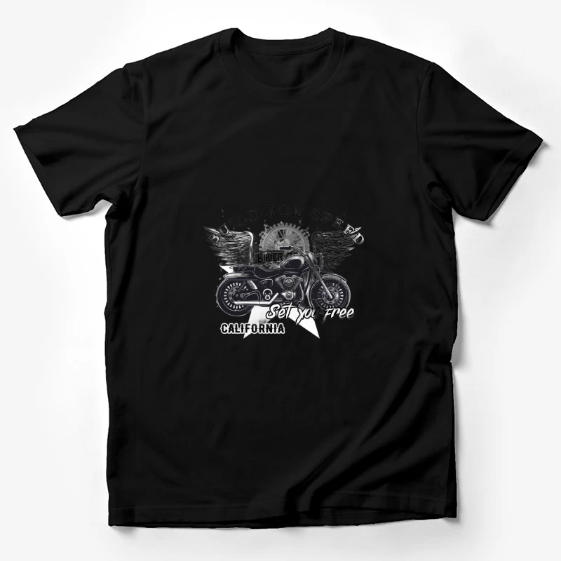 Schnelle Fahrt Motorraddesign in Kalifornien Herren T-Shirt