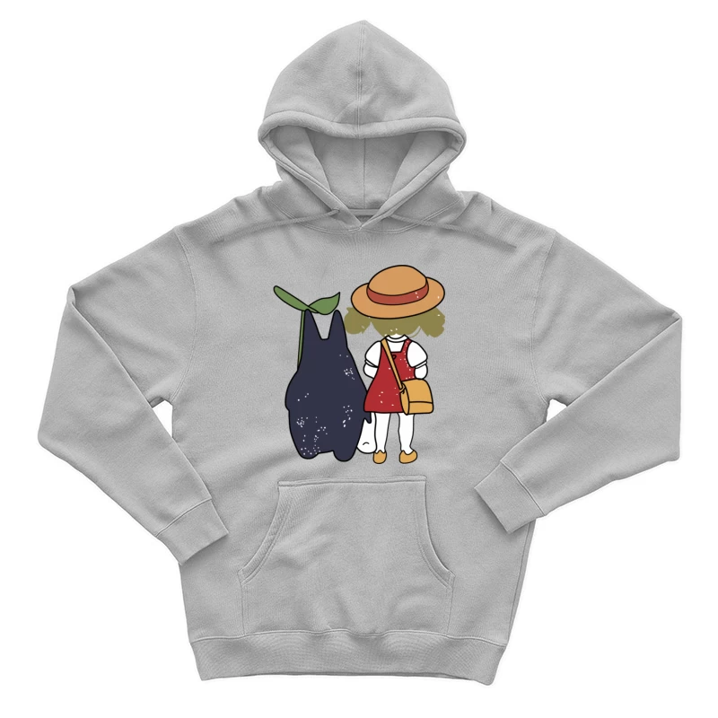 Mädchen mit Hut und Fantasiewesen Herren Pullover Hoodie