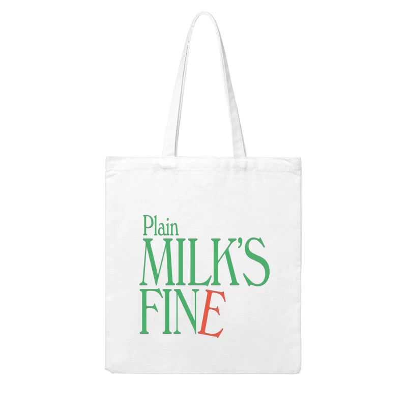 Plain Milk's Fine Typography Design Cotton Tote Bag