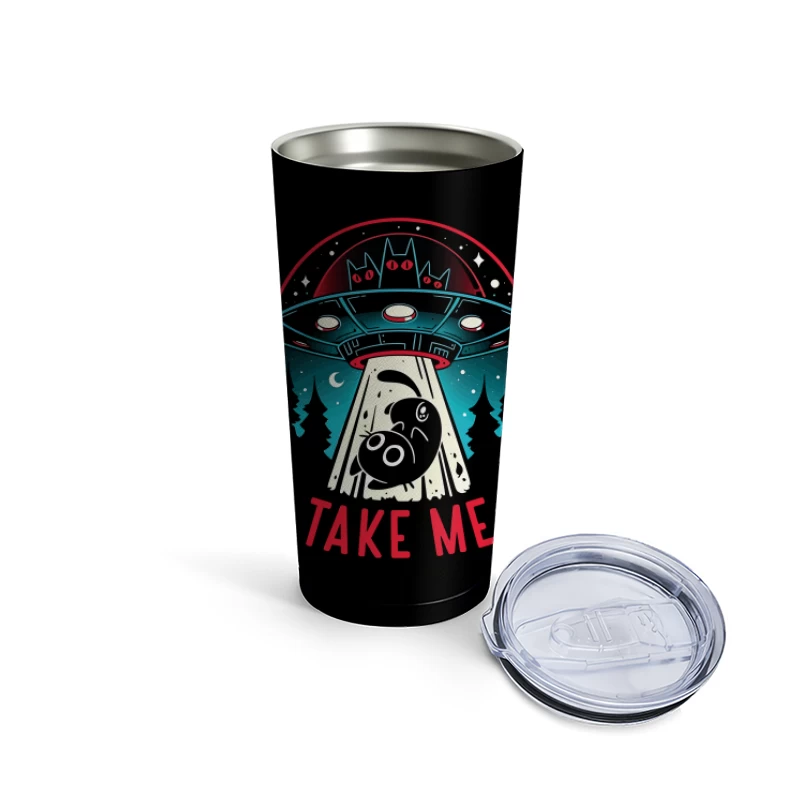 Take Me – UFO & Cat Abduction Whimsy Travel Mug